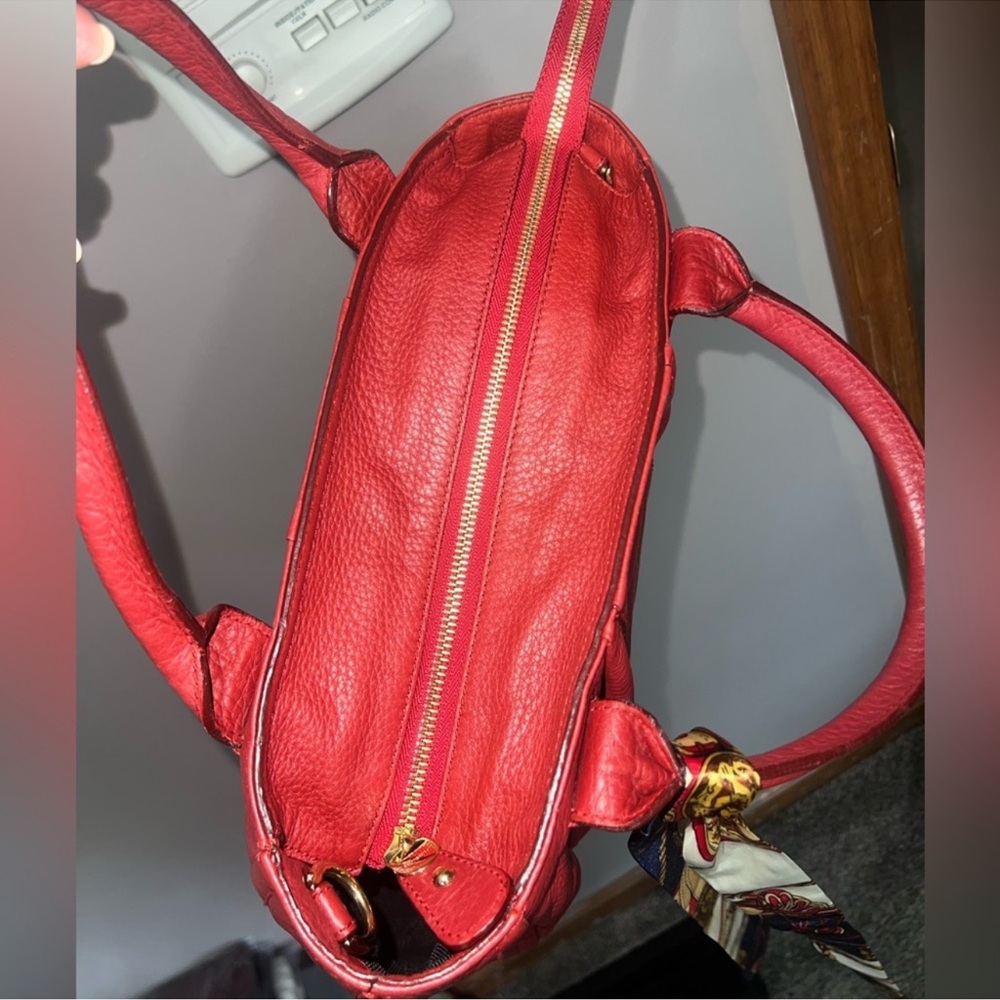 Salvatore Ferragamo Red Tote with Scarf Detail - Picture 2 of 16